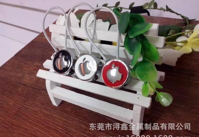 奔驰 小苹果 北京汽车 金属车标钥匙扣 双孔钢丝绳车标 外贸